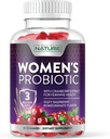 Bygget af Nature Probiotika for Kvinder Gummies 3 Millioner CFU, 6 Probiotiske Strops med Cranberry Supplement, fordøjelsesbesvær, immunforsvar, Vaginal & Urinary Health, Hylde Stable, 60 Gummy