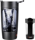 SquATZ 22 Oz Electric Shaker Flaske - Genopladelig automatisk Protein Shake Blender Flask, Leak- proof & Let at ren, Glat drik i 15 sekunder, Ideel til Gym Shakes, Kaffe, Milkshakes (sort)