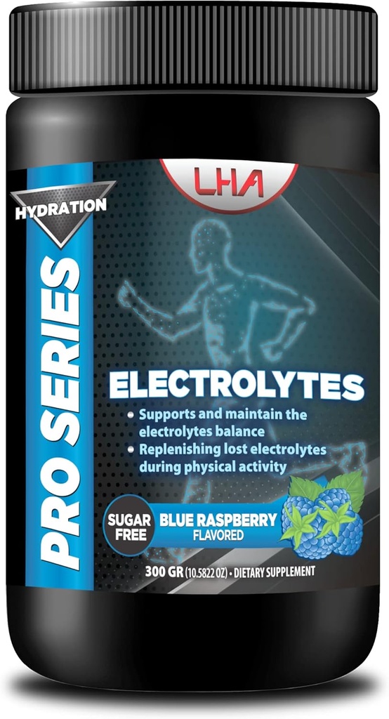 Proserie Hydration Electrolytes - Blå Raspberry Flavor, 300g - Calcium, Magnesium Citrate, Magnesium Gluconat, Natrium, Zink