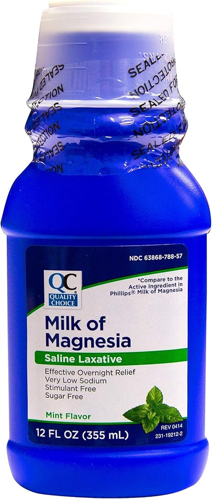 Kvalitetsvalg Mælk af Magnesia Mint Flavor 12 Fl Oz (pakke med 6)
