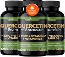 Gade Nutrition Quercetin med C-vitamin og zink - Quercetin 500mg - Quercetin med Bromelain - Zink Quercetin - Quercetin Kosttilskud + D3- vitamin (ikke-GMO, Gluten- fri, Vegan) - 6 Måned Supply