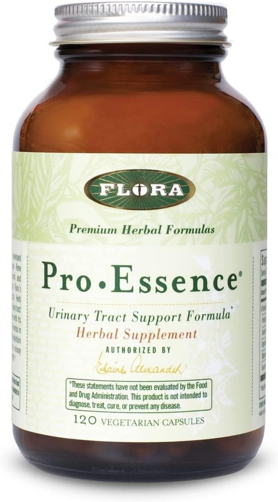 Flora - Herbal Supplement - Pro- Essence, Prickly Ash, Junner Berry, Burdock Root, Slippery elm, Vegan, 120 Kapsler