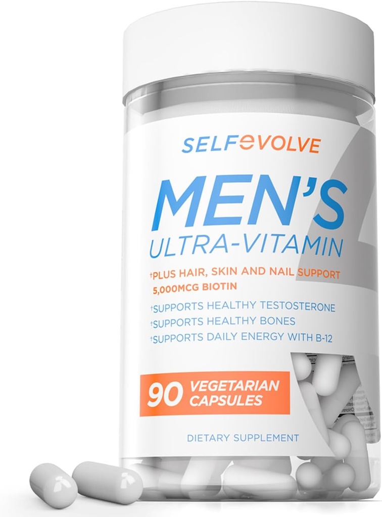 Mænds Ultra-Vitamin Multivitamin - En omfattende blanding af essentielle næringsstoffer med Elderberry, C-vitamin, Zink, og D-vitamin i 90 vegetariske kapsler til en praktisk 30-dages forsyning