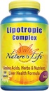 Nature 's Life Lipotropic Complex (124; Omfattende støtte til sund leverfunktion) 124; med Cholin & Inositol (124; Non- GMO) 124; 180 vegetariske tabletter