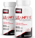 FORCE FACTOR LeanFire med Next- Gen SLIMVANCE, 2- Pack, Avancerede energipiller med B vitaminer og koffein til Boost Metabolisme, Forbedre fokus, og forbedre workout & Fitness ydeevne, 120 kapsler