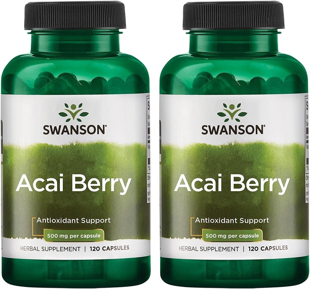 Swanson Acai Berry Antioxidant Support 500 Milligram 120 Kapsler (2 Pack)