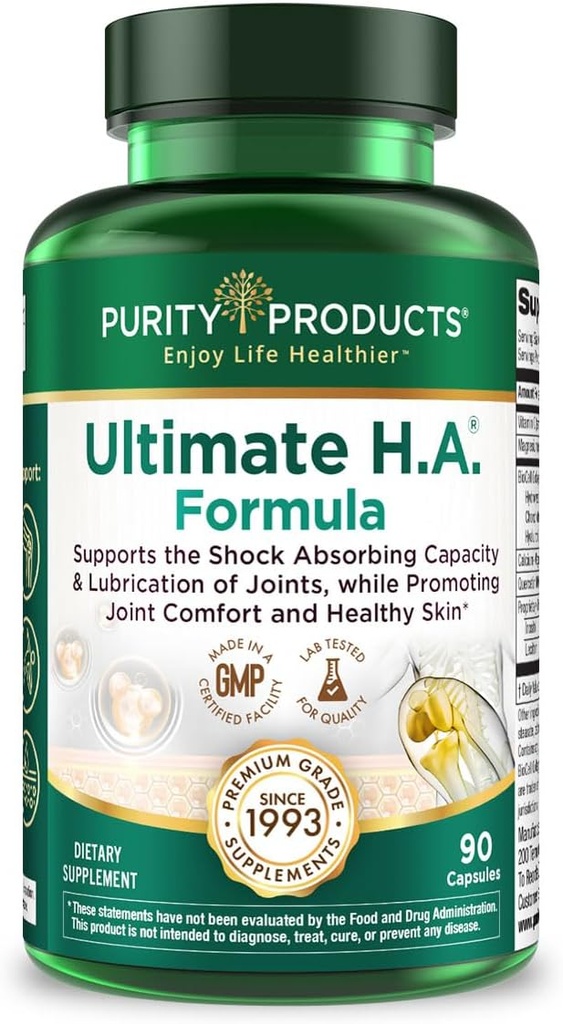 Renhed Produkter Ultimate H.A. Formel - Klinisk undersøgt BioCell Collagen - Dynamisk Hyaluronic Acid Support for The Joints and Skin - 90 Count - fra