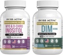 Swiss Activa + DIM & Myo- Inositol Bundle - Hormonbalance & PCOS støtte til kvinder - menstruationscyklus, mood, østrogen, og ovarie sundhed - 60- Day Supply