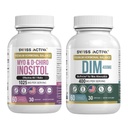 Swiss Activa + DIM & Myo- Inositol Bundle - Hormonbalance & PCOS støtte til kvinder - menstruationscyklus, mood, østrogen, og ovarie sundhed - 60- Day Supply