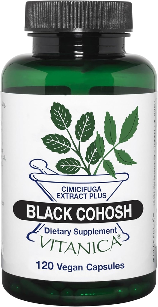 Vitanica Black Cohosh, Cimicifuga Extract Plus, Vegan, 120 Kapsler