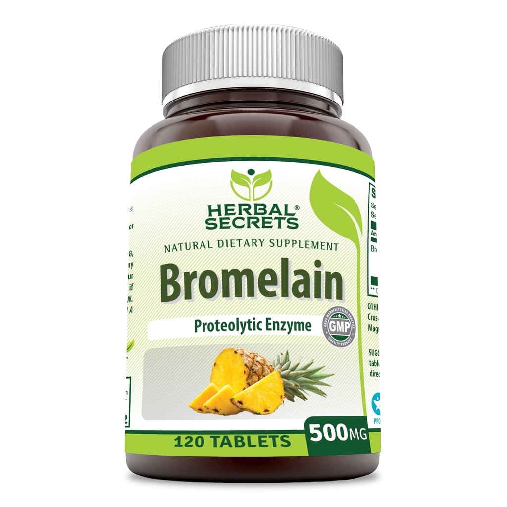 Urtehemmeligheder Bromelain Supplement 500 Mg tabletter Supplement 124; Non- GMO Note 124; Gluten Free
