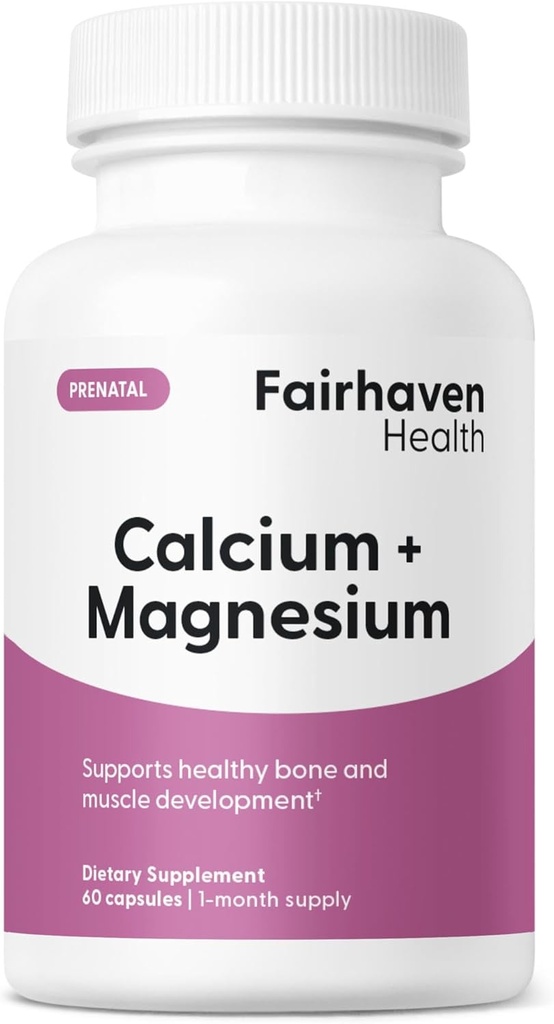 Fairhaven Health Peapod Cal- Mag MSD 124; Calcium og Magnesium tillæg med vitamin D3 til graviditet, baby og kvinde sundhed MSD 124; Gluten & Dairy Free CalMag Supplement 124; 1 Måned Supply