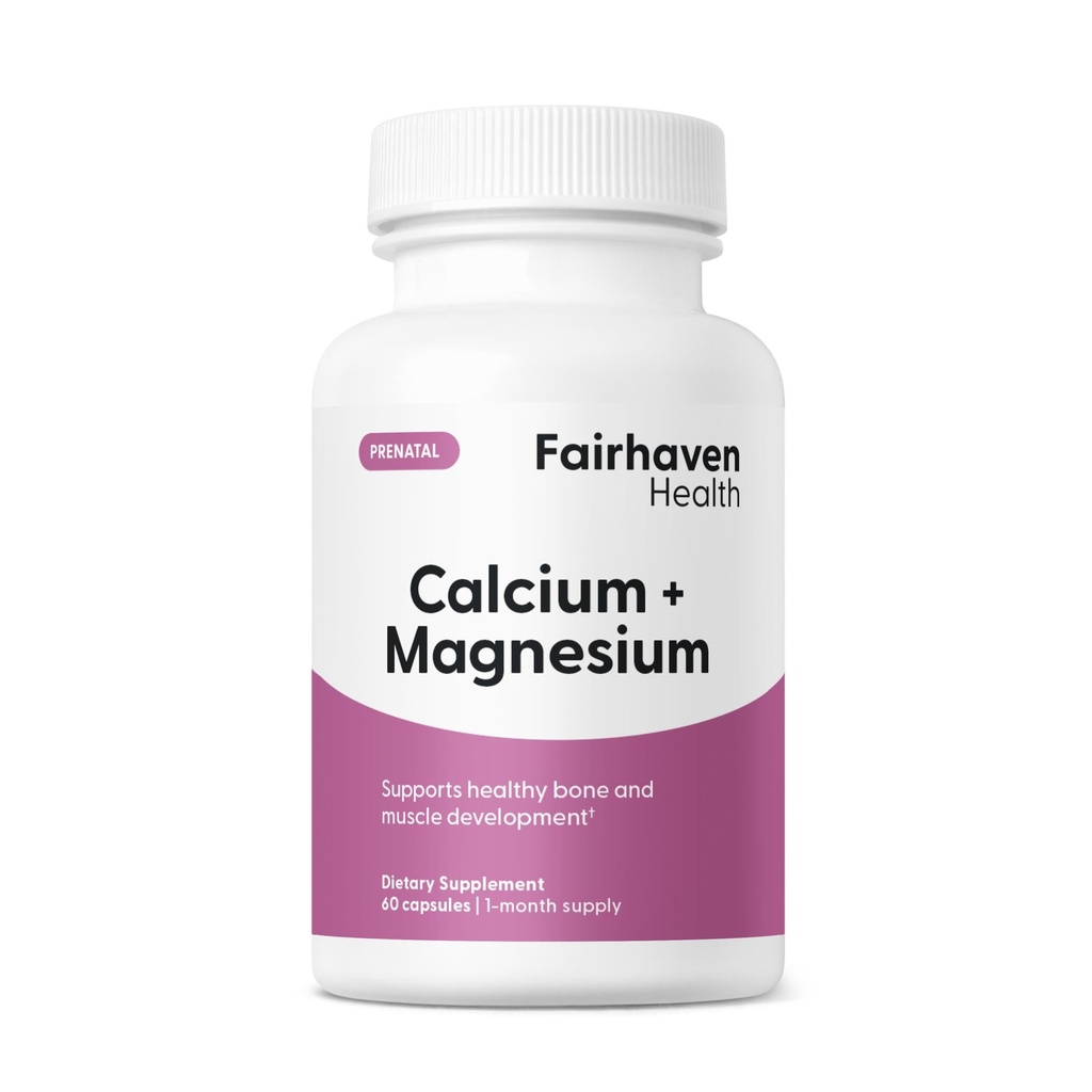 Fairhaven Health Peapod Cal-Mag | Calcium and Magnesium Supplement with Vitamin D3 for Pregnancy, Baby and Female Health | Gluten & Dairy Free CalMag Supplement | 1 Month Supply
