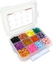 12 Segment Stor Pill sag med lufttæt segl - Silicone pakning vandtæt med boks med medicinering kort (12 Segment, 1 pakke)