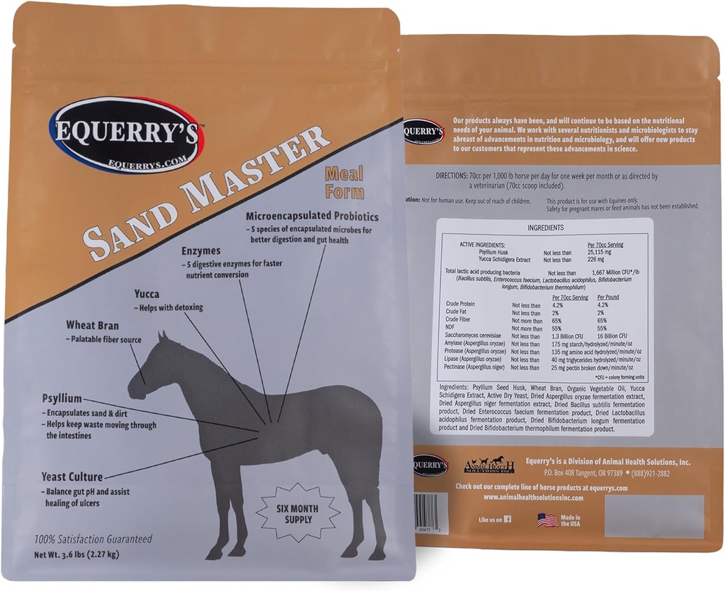 Equerry 's Sand Master Horse Supplement - Understøtter Sand Removal & Samlet fordøjelsesmæssig sundhed for Heste