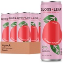 Gloss Leaf Collagen Iced Tea (Zero- Sukker, Peach): Brygget Sort Tea med Collagen Peptider Protein & C-vitamin, Skønhed & Anti- Aging, 12 Fl Oz, 6 Pack