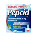 Pepcid AC Maksimal styrke Heartburn Relief Tablets, OTC Medicin Prevents & Relieves Heartburn På grund af syre fordøjelsesbesvær & sour Mavesæk, 20mg Famotidinsyre Reducer, ICY Cool Mint, 40 ct