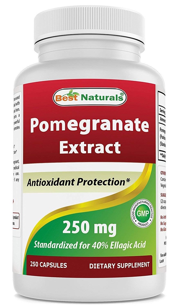 Bedste Naturals Pomegranate Extract 250 mg 250 Kapsler