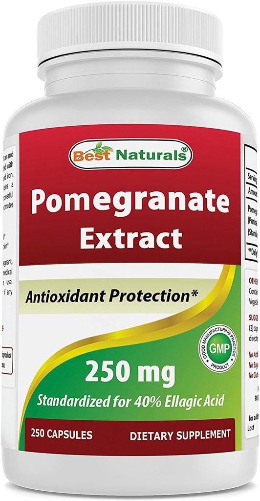 Bedste Naturals Pomegranate Extract 250 mg 250 Kapsler