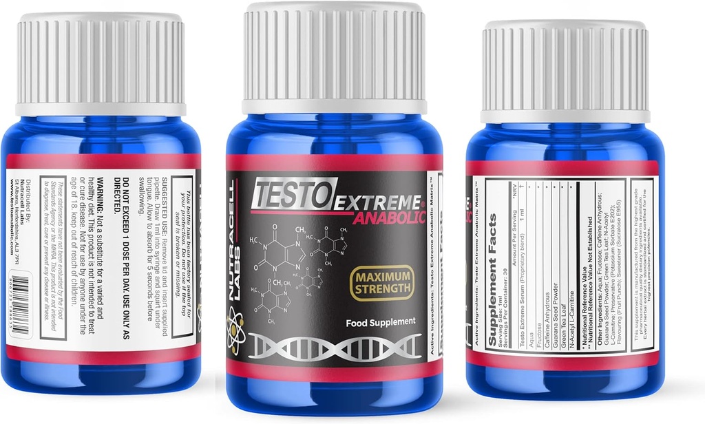 Testo Extreme Anabolske (4 Måned Kursus) Testosteron Booster, muskelvækst & styrke stak