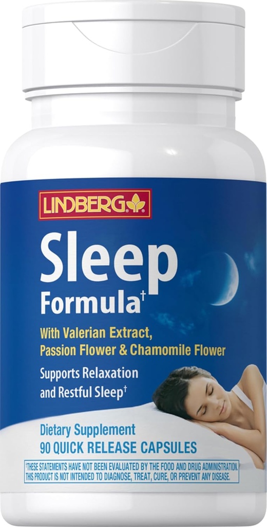 Lindberg Valerian Root Extract 124; 90 Capsules Shuttle 124; med Kamille og Passion Blomst 124; Kompleks Supplement