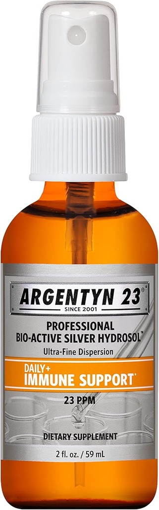 Argentyn 23 Professional Immunsupport, Kolloid Sølv, Bio- Active Silver Hydrosol, 23 ppm, Fine Mist Spray, 2 Fl Oz