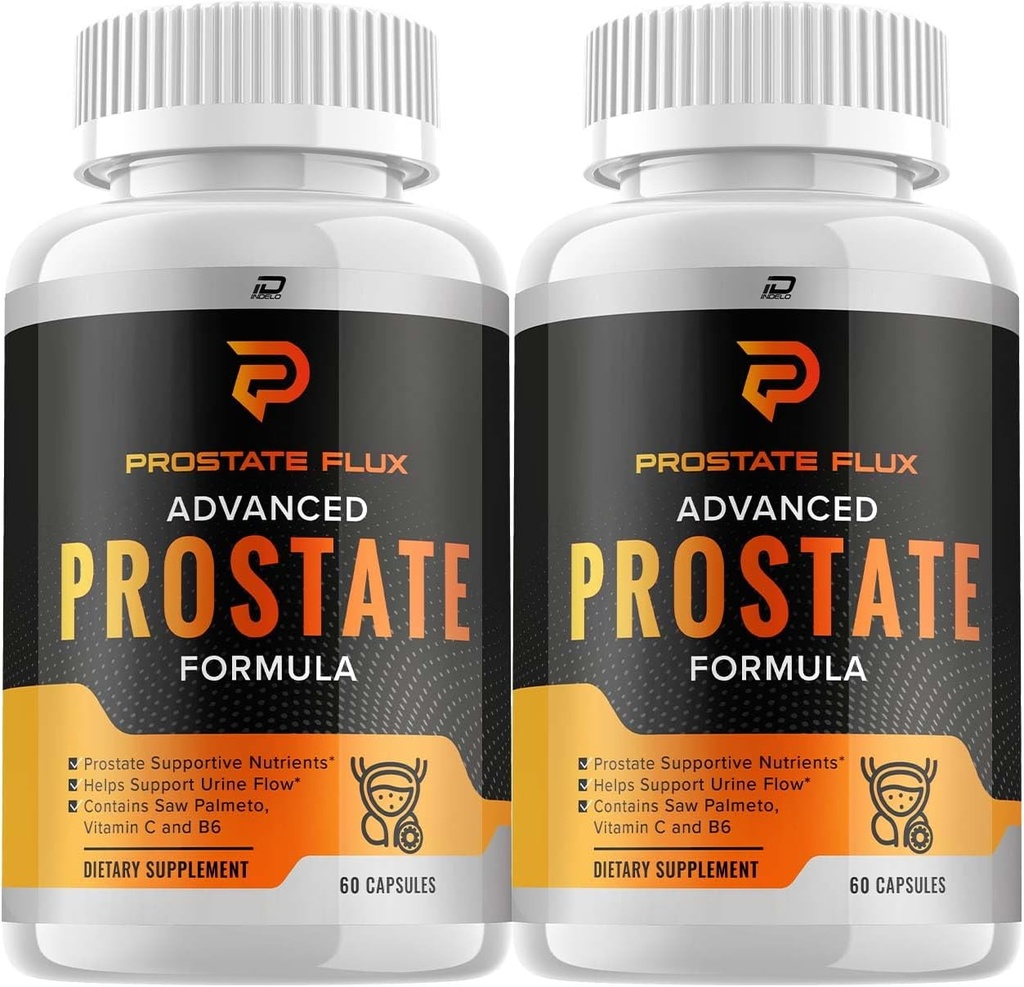 ProstateFlux Advanced Formel Kapsler, ProstateFlux Wellness Formel, Komplet support af normale Blogen og funktioner, Prostate Flux Anmeldelser (2 pakker - 120 Kapsler)