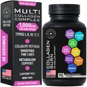 Termogene Multi Collagen Burn Kapsler - Avanceret type I, II, III, V, X Hydrolyzed Collagen Peptider Plus Hyaluronsyre - Metabolisme, cellulite, hud, hår, negle Support - 90 Collagenic Burn Caps