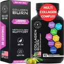 Termogene Multi Collagen Burn Kapsler - Avanceret type I, II, III, V, X Hydrolyzed Collagen Peptider Plus Hyaluronsyre - Metabolisme, cellulite, hud, hår, negle Support - 90 Collagenic Burn Caps