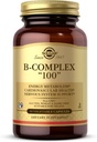 Solgar B-Complex 100" - 50 Vegetable Capsules - Energy Metabolism, Nervous System Support - Non-GMO, Vegan, Gluten Free - 50 Servings