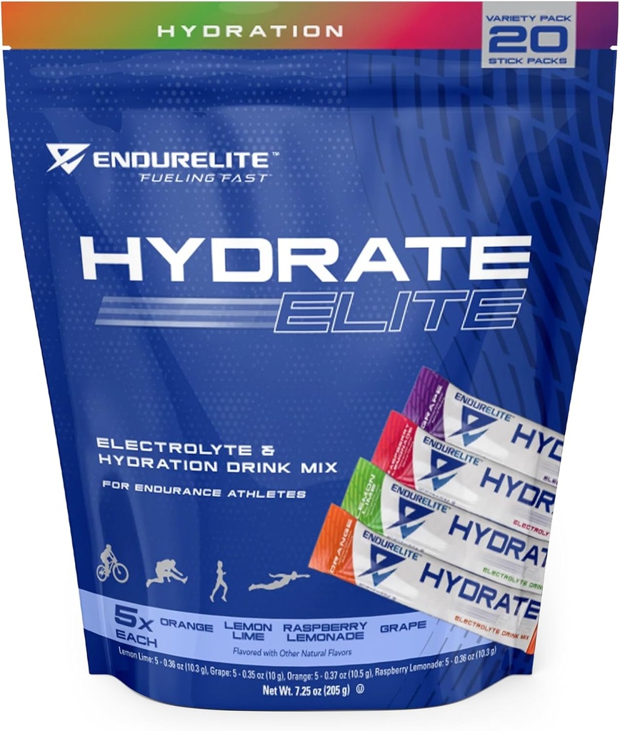EndurElite Hydrate Elit- Hydration Powder- Stick Packs- Variety Packs- 20 Serveringspose