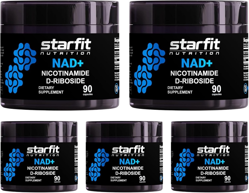 STARFIT - Nicotinamid D- Riboside, Nicotinamid Riboside til støtte for NAD + Niveau, Focus og Energy Supplement, Metabolisme Support Nicotinamid Riboside NAD Supplement, 450 Kapsler