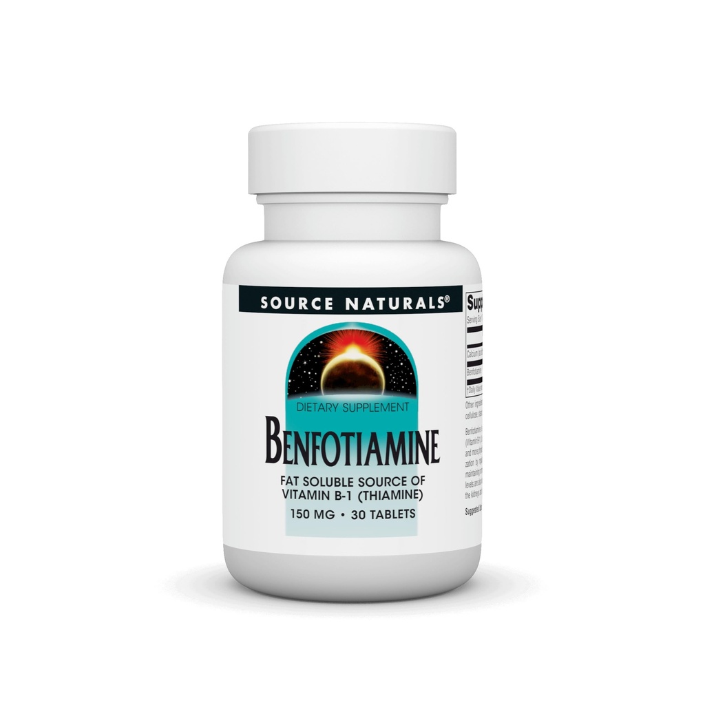 Kilde Naturals: Benfotiamin, Fat Opløselig Kilde til vitamin B-1 (Thiamin) 150 mg 30 tabletter