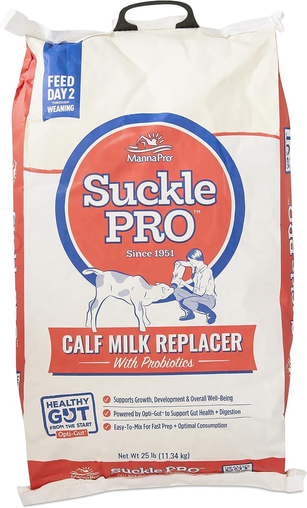 Manna Pro Suckle Pro Calf Milk Erstatning - 22% Protein med Probiotika - 25 lb