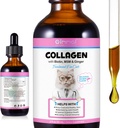 Flydende kollagen til katte Hud og Coat supplement til katte Collagen til katte Support Itch Relief, fælles sundhed kat kollagen Drop med allergier, bovin kollagen, C-vitamin, biotin, MSM 2 fl.oz