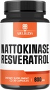 Nattokinase Supplement 3300mg with Trans-Resveratrol - Supports for Immunity System, Healthy Heart & Body Balance - 30 Servings