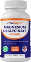 Vitamin Magnesium (fra Bisglycinate & Oxide) med vitamin D3 & Zink - 120 Veg kapsler - understøtter muskler, fælles, nerve & hjerte sundhed - ikke-GMO, glutenfri