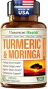 Moringa + Gurkemeje supplement til fælles sundhed, Gut sundhed, energi og immunforsvar - Total Wellness Formel - Tumerisk Curcumin med sort peber & Moringa Pure Capsules - 60 Greve