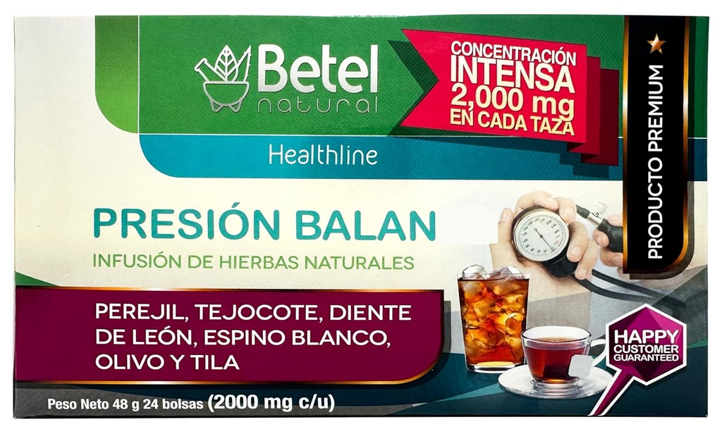 PresionBalan Tea by Betel Natural - Healthy Support for Pressure - 24 Tea Bags