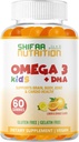 Gelatine Free Kids Omega 3 Gummies w / DHA 30 Servering. Plant-baserede Omega 3 for børn. Gluten Free & Non- GMO DHA Gummies. Børn Omega 3 Gummier for børn. Omega 3 Børn til at støtte hjerne og immunsystem