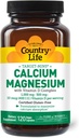 Country Life Target- Mins Calcium Magnesium med vitamin D- Complex, 1000mg / 500mg / 10mcg, 120 Vegankapsler, Certificeret Gluten Free, Certificeret Vegan, Verificeret Non- GMO Verificeret