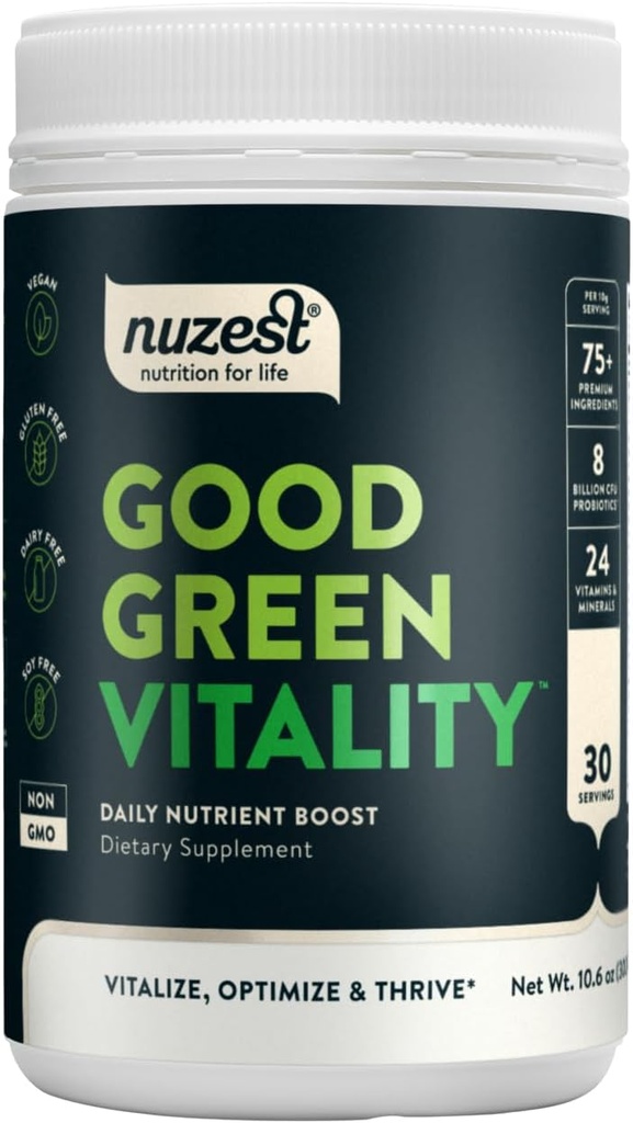 Nuzest Green Powder Good Green Vitality - Vitamin, Minerals & Superfoods - Vegan Multivitamin Supplement (300g)