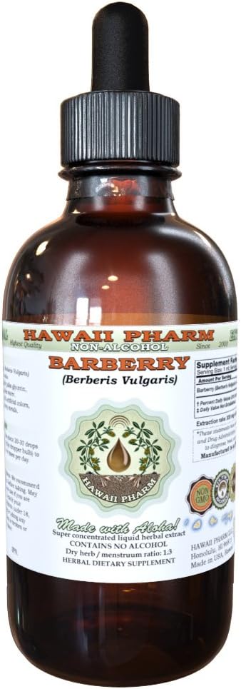 Bær Alkohol- GRATIS Flydende ekstrakt, Økologisk bær (Berberis Vulgaris) Tørret Root Bark Glycerit 2 oz