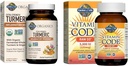 Livets have Gurkemeje Inflammatorisk respons & vitamin D3 Rå hele kosttilskud, 60 tabletter & 60 kapsler