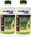 LIQUIDSUNDHED Kæledyr K9 Komplet 8- in-1 Flydende Multivitamin til voksne ældre hunde & hvalpe, Alt i én komplet formel Canine Vitaminer til hud & Coat, fælles sundhed, immunforsvar - USA Made (2 Pack)