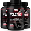 FORCE FACTOR Volcano Pre Workout nitrogenoxid booster supplement til mænd med Creatin og L-Citrullin til at hjælpe Boost nitrogenoxid, energi, Build Muscle & forbedre blodgennemstrømning, 120 Greve (pakke med 3)