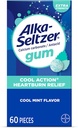 Alka- Seltzer Cool Action Heartburn Relief Gum, Extra Strength Antacida Gum, Syre fordøjelsesbesvær og Opsat Mave Relief, Ingen Chalky Taste, Cool Mint Flavor, 60 Greve