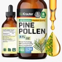 BIO KRAUTER Pine Pollen Tinktur - Pine Pollen Powder Liquid Extract for immunsupport - Alkohol & Sukker Free Natural Herbal Supplement - 4 Fl.Oz.