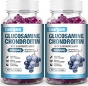 2 Pack 3000mg Glucosamin Chondroitin med MSM Gummies & Elderberry, Extra Strength Joint Support Health, Fleksibilitet, Antioxidant, immunsupplement Gummy til voksne, Mænd & Kvinder 120 Counts