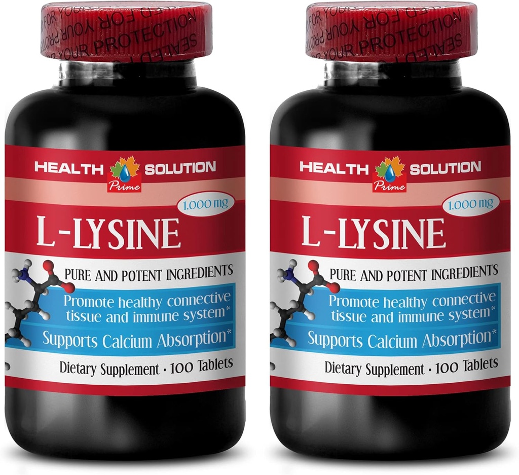 L- lysin 1000 mg tabletter - L- lysin salve - lysin 1000mg tabletter, 2 flasker 200 tabletter